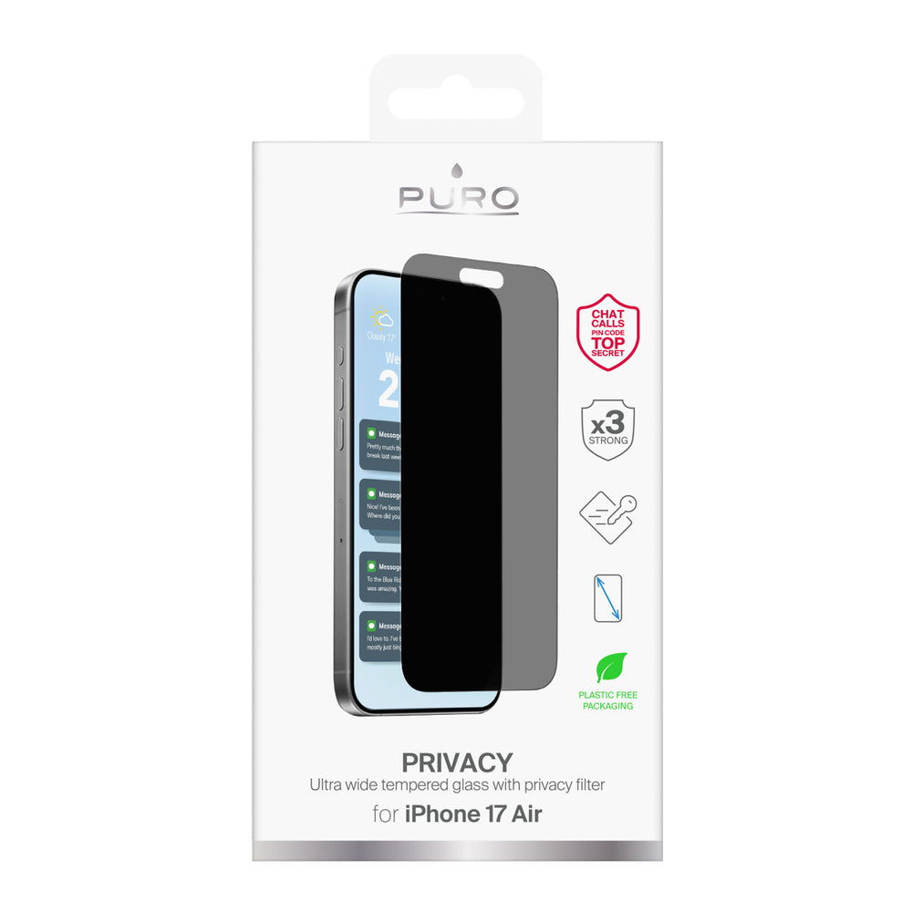 Puro Privacy tempered glass for iPhone 17 Air