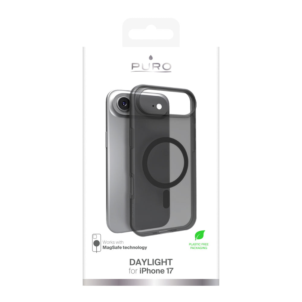 Puro Daylight Magsafe Compatible Silicone Case for iPhone 17 Air - Translucent Black