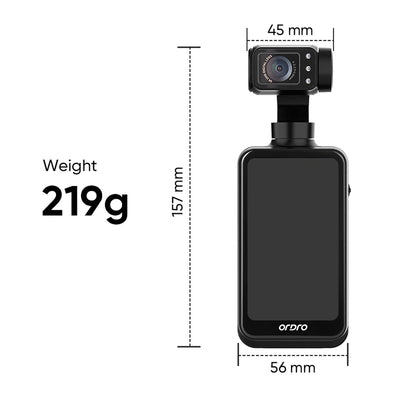 Ordro Pocket M5 3-Axis Gimbal Camera, 5K, for Vlogging and YouTube – Black