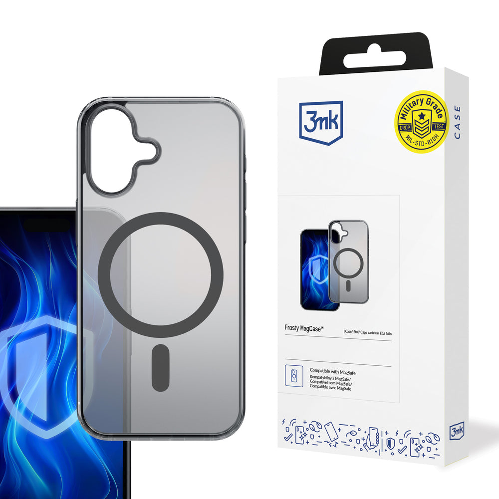 3mk Frosty MagCase for iPhone 16 - Black