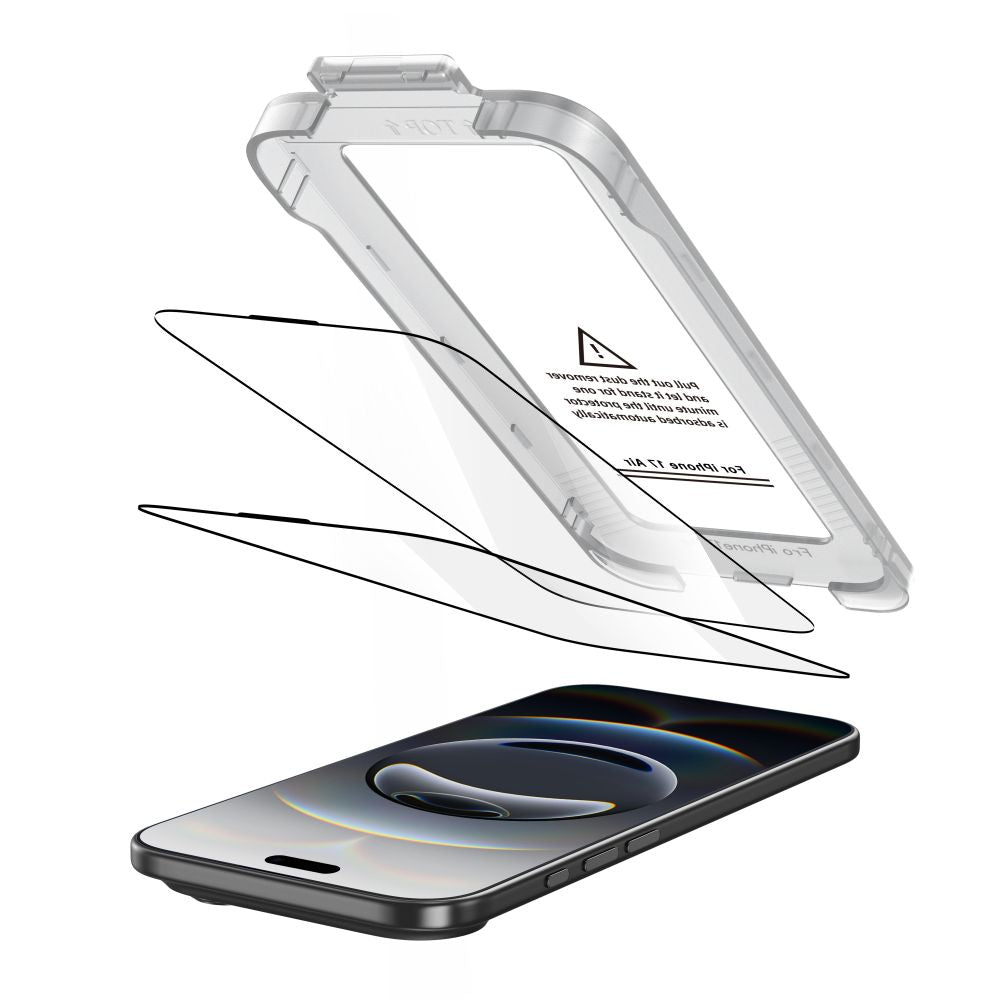 Tech-Protect Quick Set+ 2-pack tempered glass for iPhone 17 Air - black