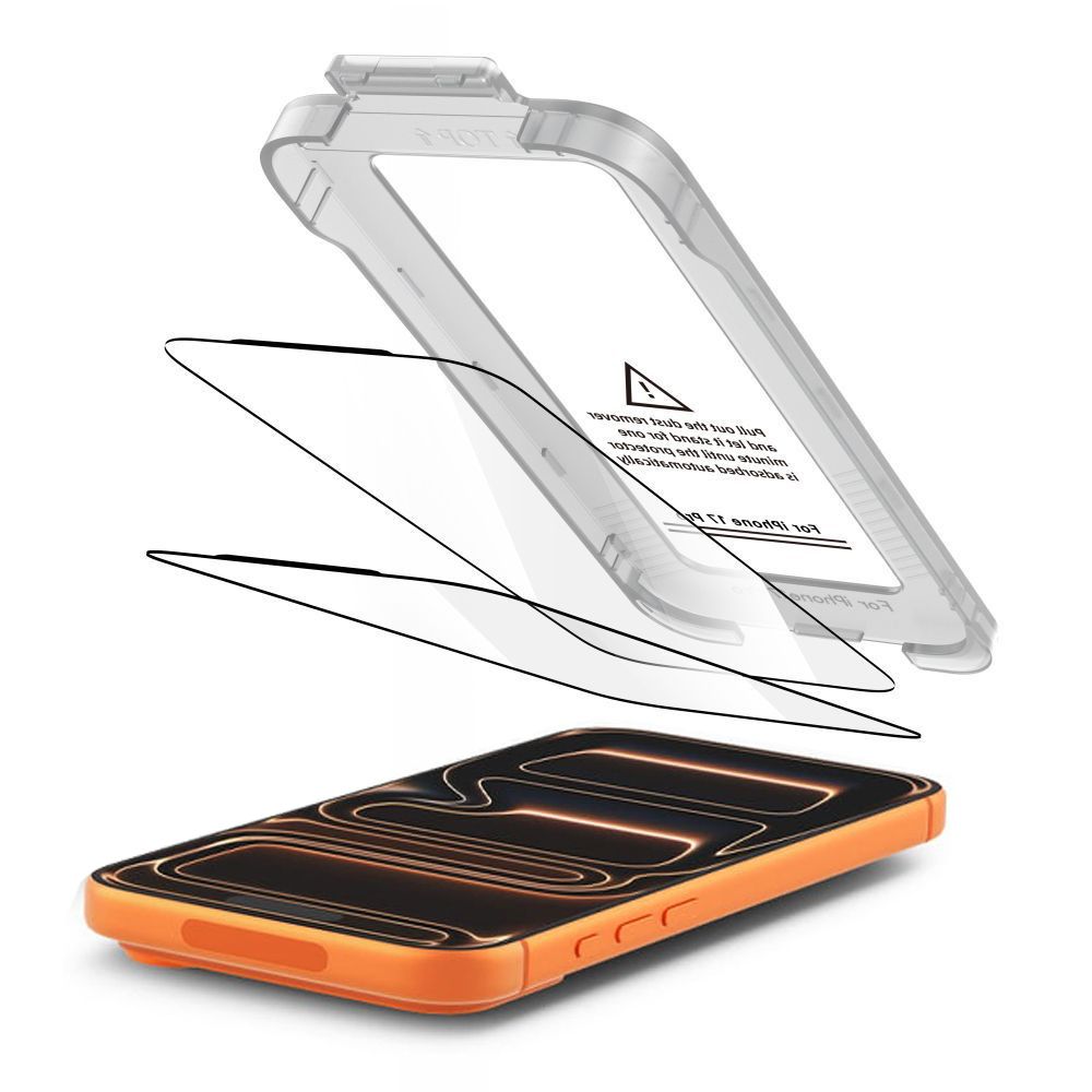 Tech-Protect Quick Set+ 2-pack tempered glass for iPhone 17 Pro Max - black