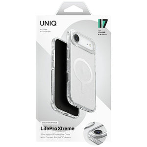 Uniq LifePro Xtreme Magclick Charging Case for iPhone 17 Air - Transparent-Glitter