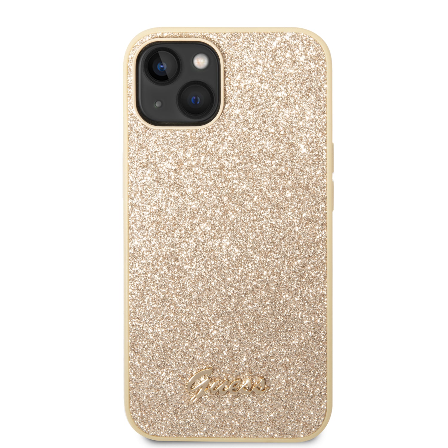 Guess GUHCP14SHGGSHD iPhone 14 6.1" gold/gold hard case Glitter Script