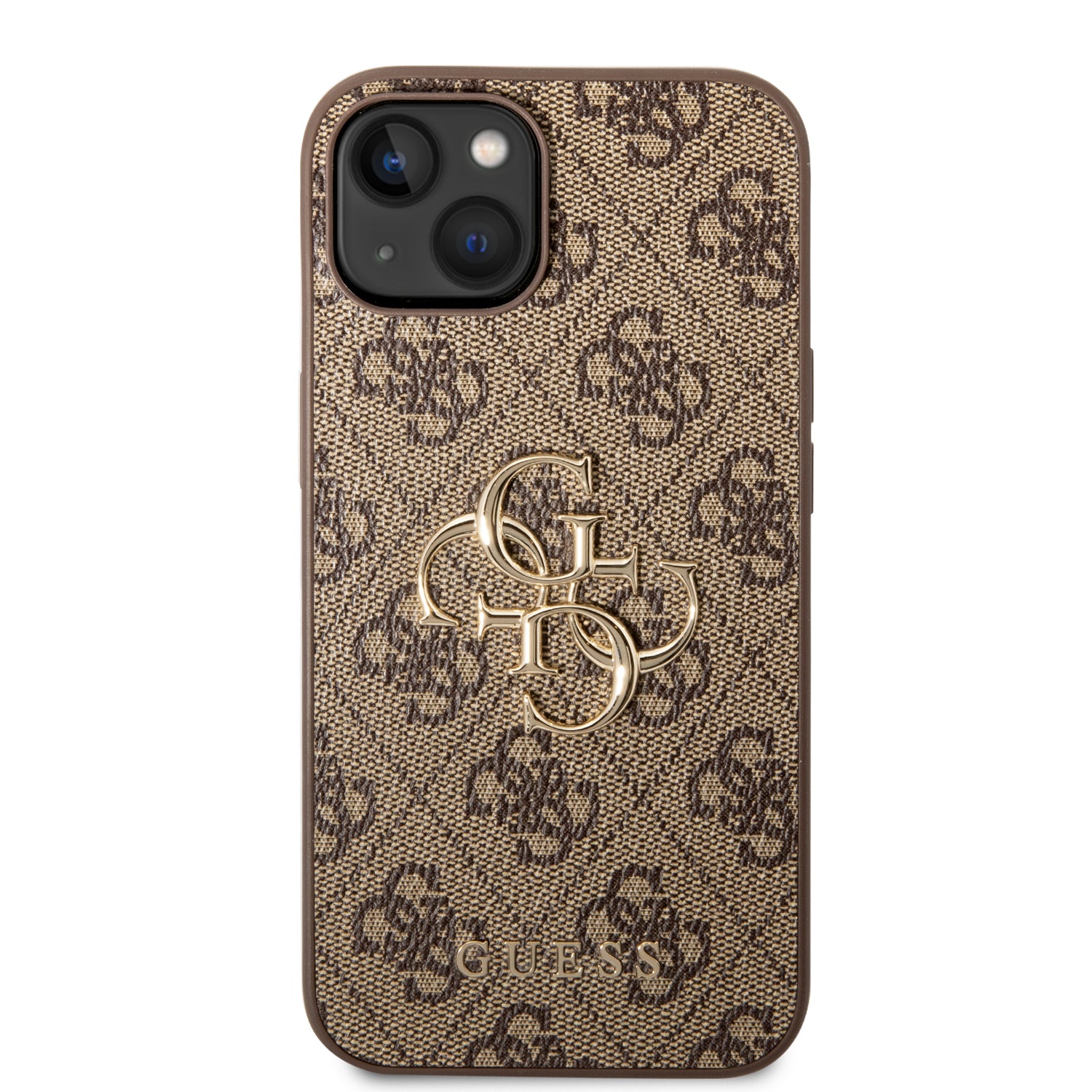 Guess 4G Big Metal Logo Case for iPhone 14 - Brown