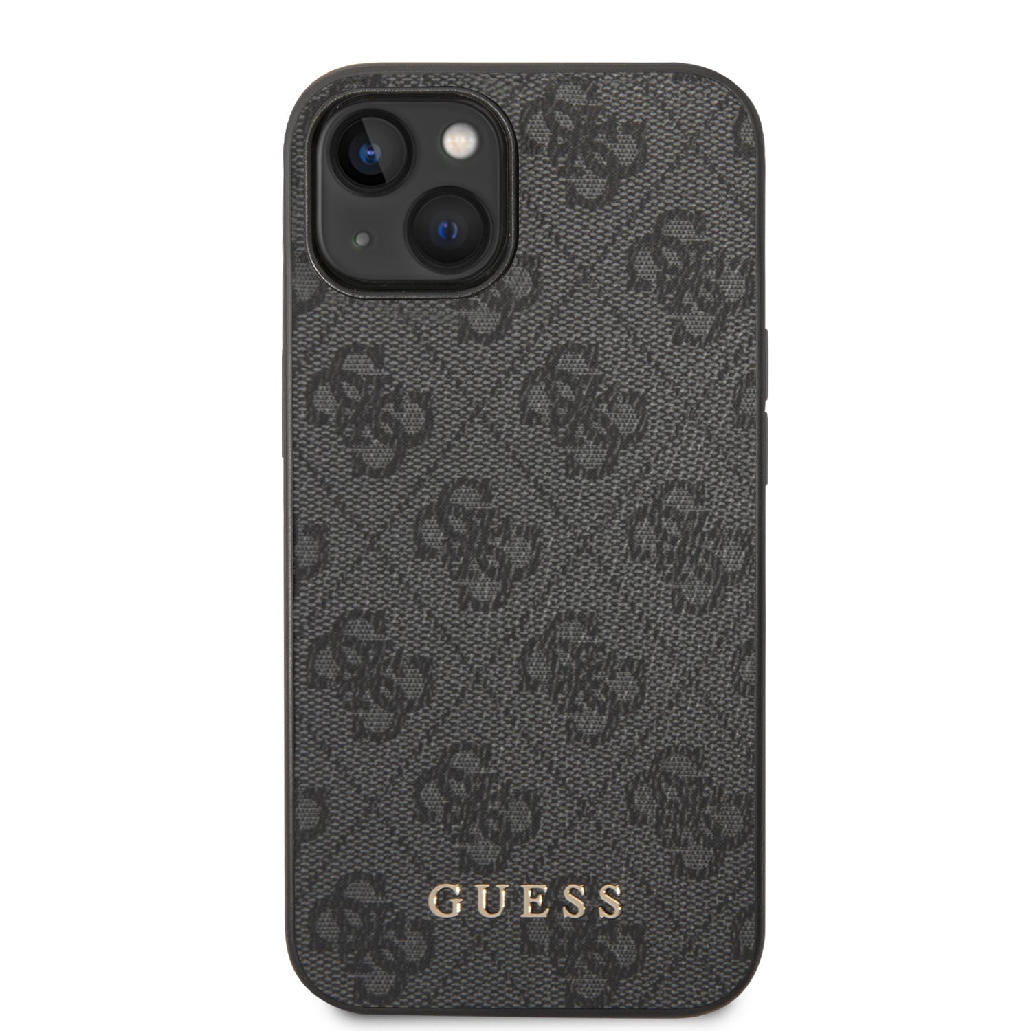 Guess 4G Metal Gold Logo Case for iPhone 14 - Gray
