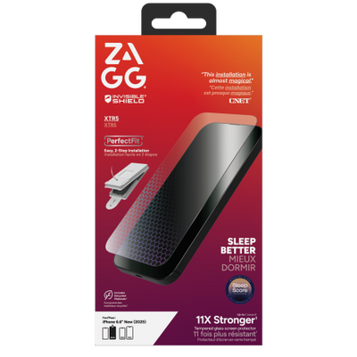 ZAGG Invisibleshield Glass XTR5 Graphene Screen Protector with Blue Light Filter for iPhone Air