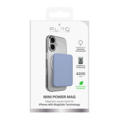 Puro 4200mAh Ultra-Thin MagSafe USB-C Compatible Power Bank - Blue