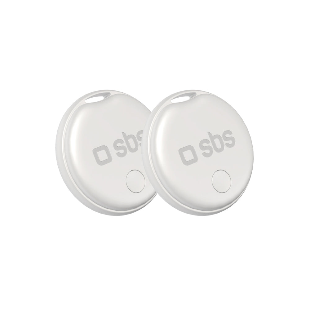 SBS Track My Circle locator compatible with Apple Find My set of 2 - white