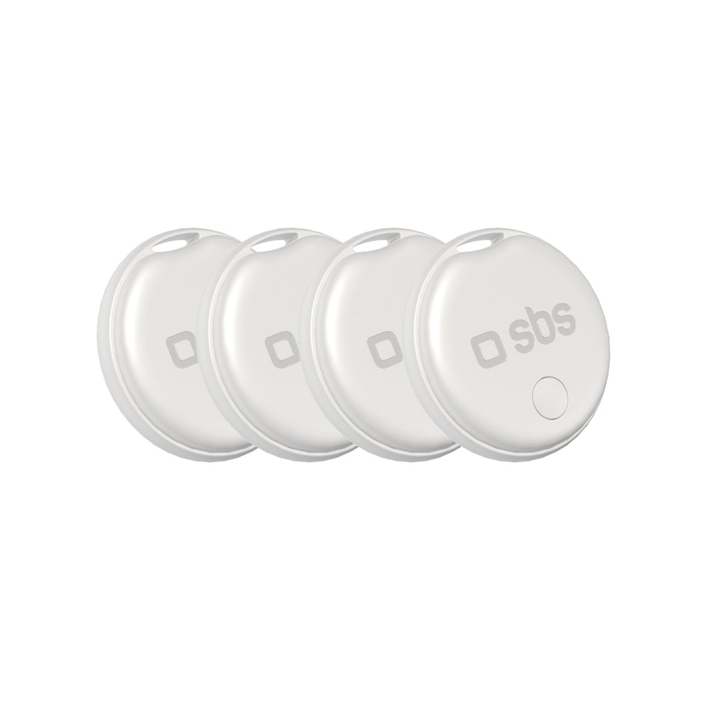 SBS Track My Circle locator compatible with Apple Find My set of 4 - white