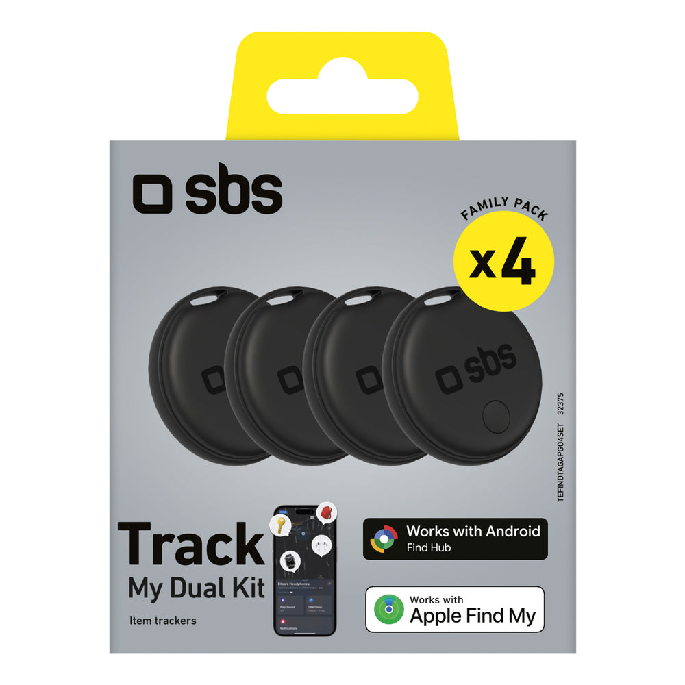 SBS universal locator Track My Dual set of 4 - black