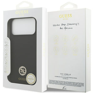 Guess Silicone Logo Strass 4G MagSafe Case for iPhone 17 Pro Max - Black