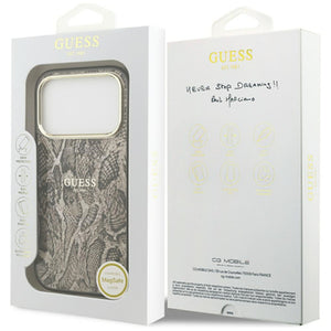Guess Python Pattern MagSafe Case for iPhone 17 Pro - Brown