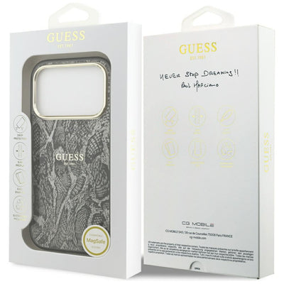 Guess Python Pattern MagSafe Case for iPhone 17 Pro - Black