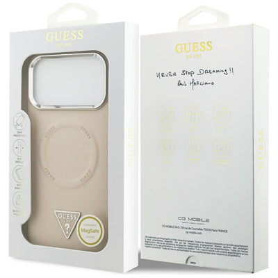Guess Triangle Logo MagSafe Case for iPhone 17 Pro Max - Beige