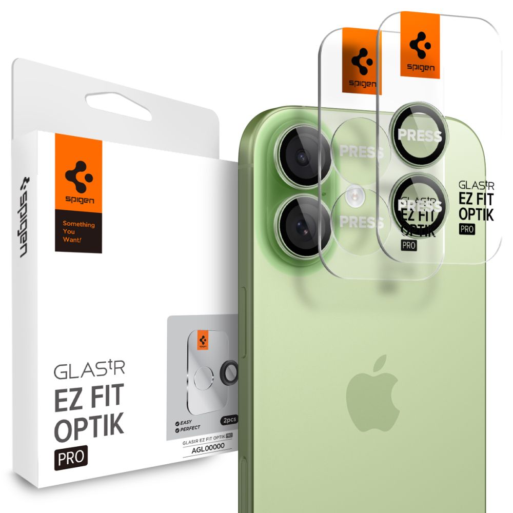 Spigen Optik Pro GLAS.TR ”EZ FIT” Camera Cover 2-pack for iPhone 16 / 16 Plus / 17