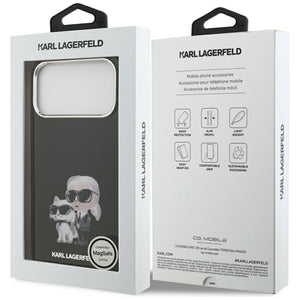 Karl Lagerfeld IML Aquarelle Karl &amp; Choupette &amp; Logo MagSafe Case for iPhone 17 Pro - Black