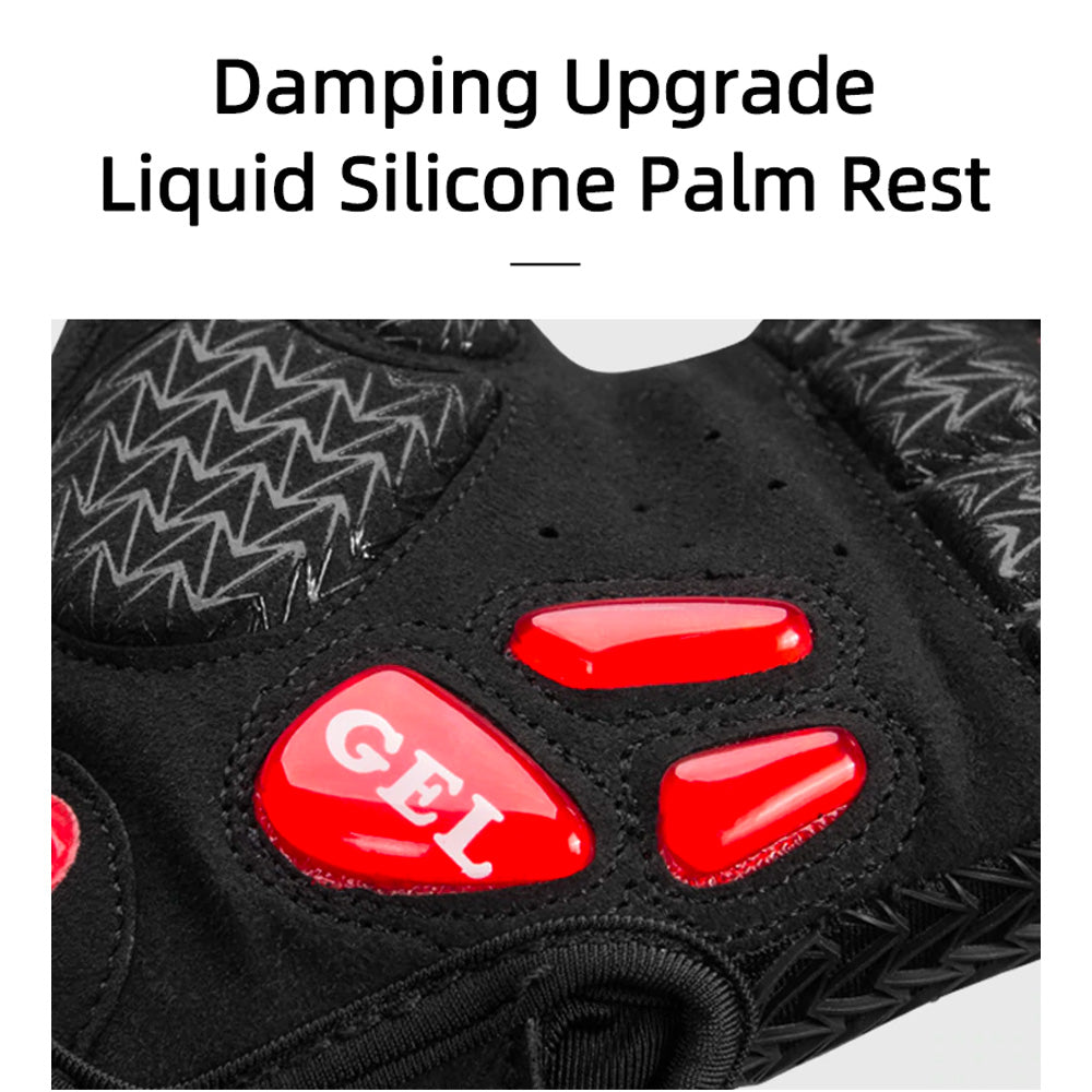 Rockbros S169BR XXL cycling gloves with gel inserts - black and red