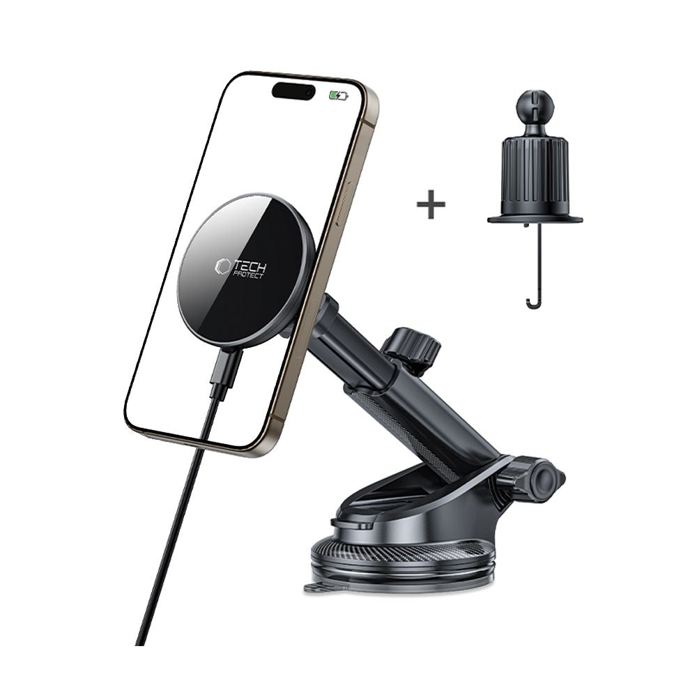 Tech-Protect mm15W-V10 Magnetic MagSafe Car Holder for Cockpit/Windshield/Air Vent - Black