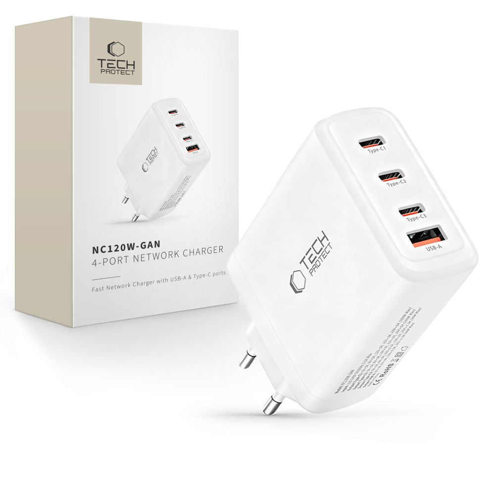 Tech-Protect NC120W-GAN 4-Port 120W Wall Charger