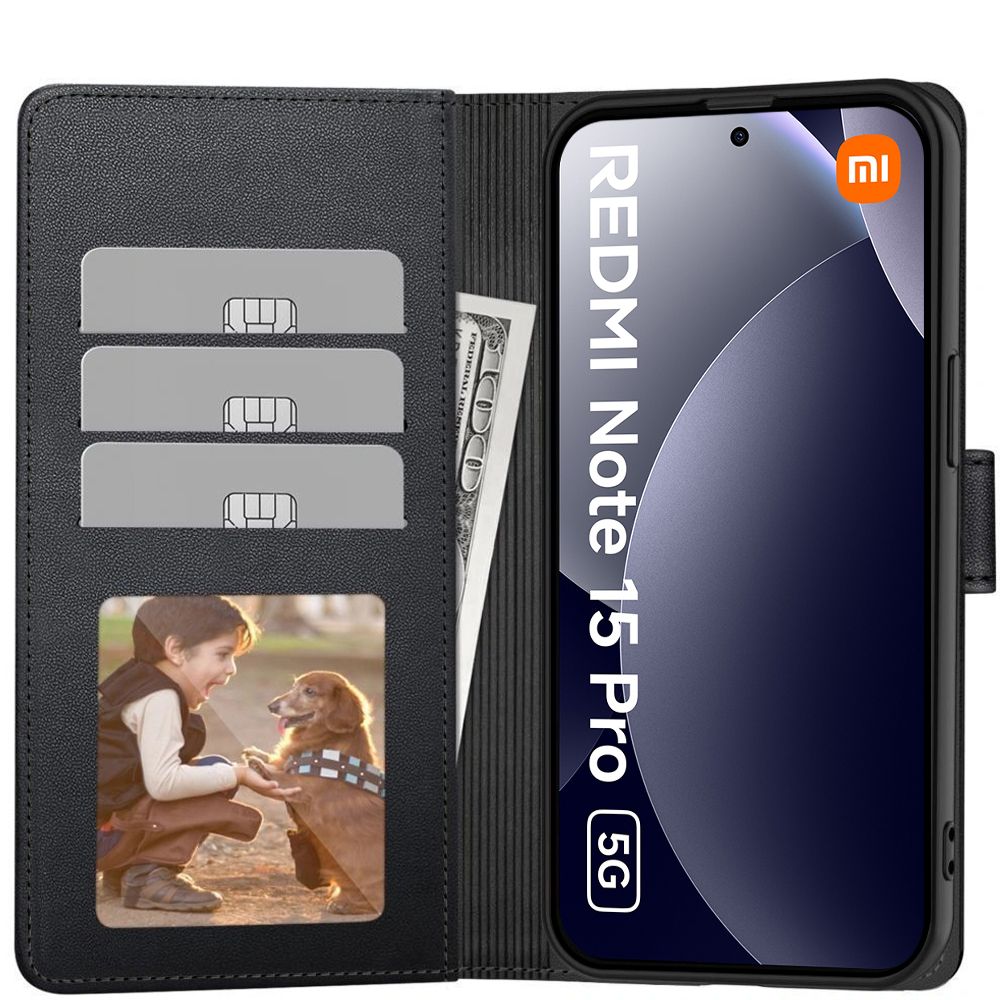 Tech-Protect Wallet Case for Xiaomi Redmi Note 15 Pro 5G - Black