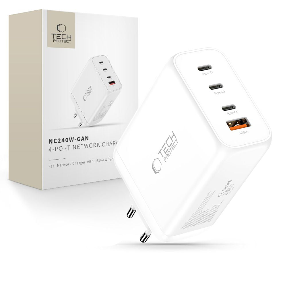 Tech-Protect NC240W-GaN 4-Port 240W Wall Charger