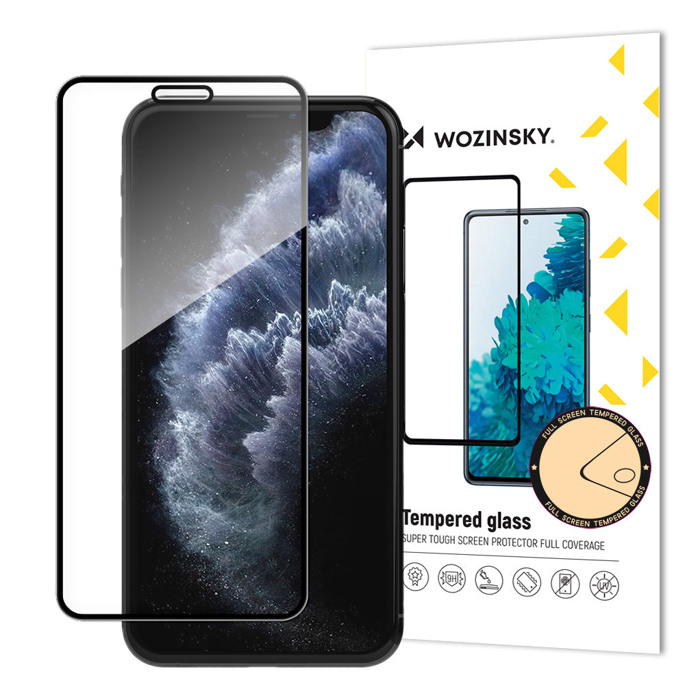 „Wozinsky“ itin tvirtas, visiškai klijuojamas grūdinto stiklo dėklas, skirtas Apple iPhone 11 Pro / iPhone XS / iPhone X, juodas.