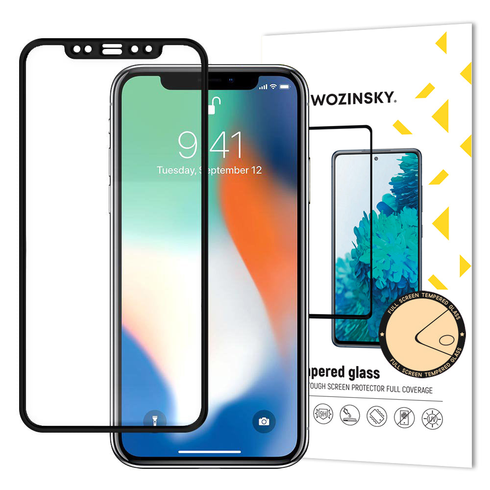 „Wozinsky Full Glue“ grūdintas stiklas, skirtas „iPhone 11 Pro Max“ / „iPhone XS Max“ – su juodu rėmeliu