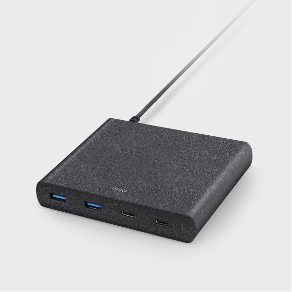 ŠAKOTĖLIS „Uniq Surge LITHOS Collective“ 90 W 2 x USB-A QC 3.0 / 2 x USB-C PD 3.0 - juodas
