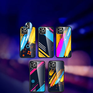 Color Glass Case Durable Cover with Tempered Glass Back and camera cover iPhone 11 Pro Max pattern 1