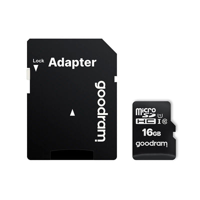 Goodram Microcard 16 GB micro SD HC UHS-I class 10 memory card, SD adapter (M1AA-0160R12)
