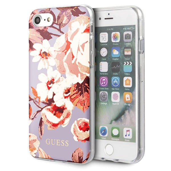 „Guess GUHCI8PCUTRFL02 iPhone 7/8/SE 2020 / SE 2022“ alyvinė/alyvinė „N°2 Flower Collection Shiny“