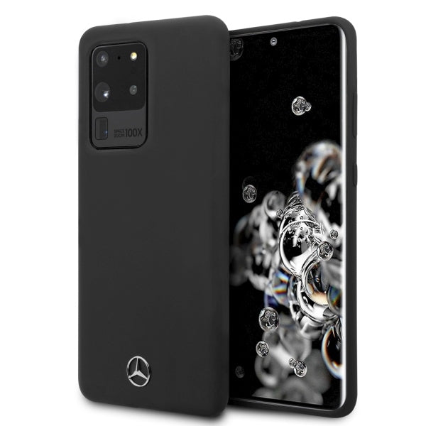 „Mercedes MEHCS69SILSB S20 Ultra G988“ kietas dėklas, juodas/juodas silikoninis dėklas