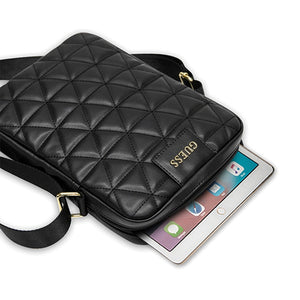 Guess Quilted 10" Tablet Bag - Black