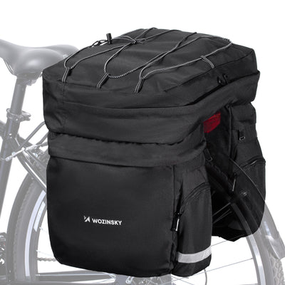 Wozinsky 60L spacious bike rack bag (rain cover included) black (WBB13BK)