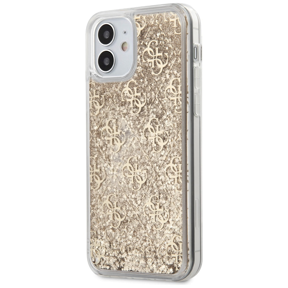 Guess GUHCP12SLG4GSLG iPhone 12 mini 5.4" gold/gold hardcase 4G Liquid Glitter
