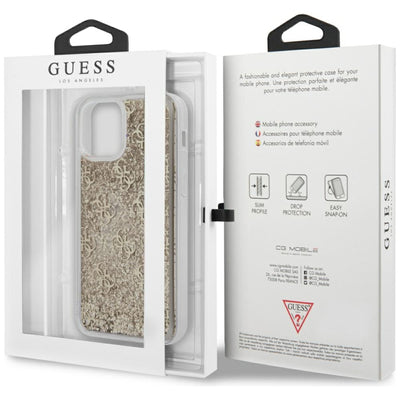 Guess GUHCP12SLG4GSLG iPhone 12 mini 5.4" gold/gold hardcase 4G Liquid Glitter
