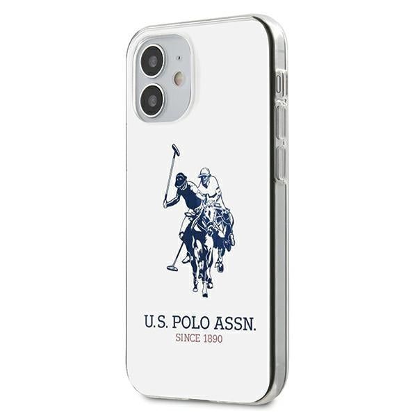 US Polo USHCP12STPUHRWH iPhone 12 mini 5,4" dvipusis/baltas blizgantis didelis logotipas