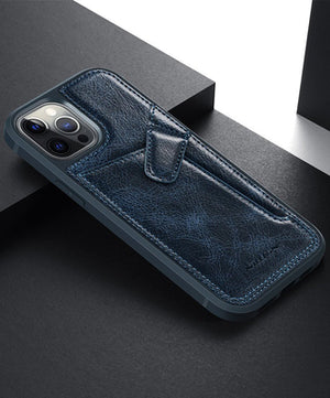 Nillkin Aoge Leather Case Flexible Armored Genuine Leather Case with Pocket for iPhone 12 Mini Black