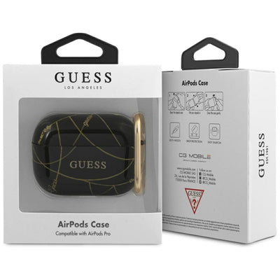 Guess GUACAPTPUCHBK AirPods Pro cover black/black Gold Chain Collection
