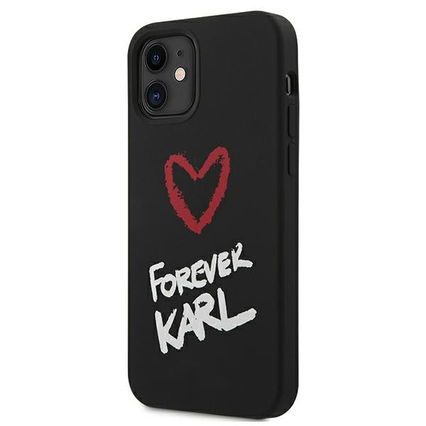 „Karl Lagerfeld“ silikoninis „Forever Karl“ dėklas, skirtas „iPhone 12 mini 5.4“ – juodas