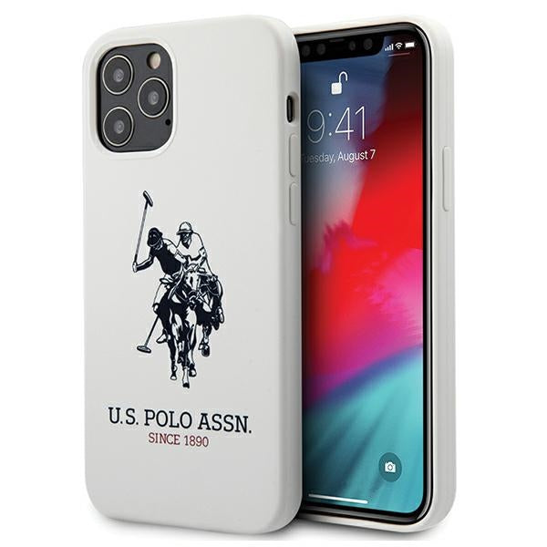 US Polo USHCP12MSLHRWH iPhone 12/12 Pro 6,1" dvilypis/baltas silikono rinkinys