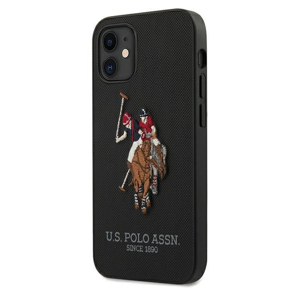 US Polo USHCP12SPUGFLBK iPhone 12 mini 5,4" czarny/juoda polo siuvinėjimo kolekcija