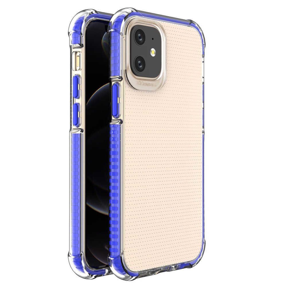 Spring Armor clear TPU gel rugged protective cover with colorful frame for iPhone 12 mini