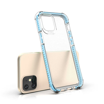 Spring Armor clear TPU gel rugged protective cover with colorful frame for iPhone 12 mini blue