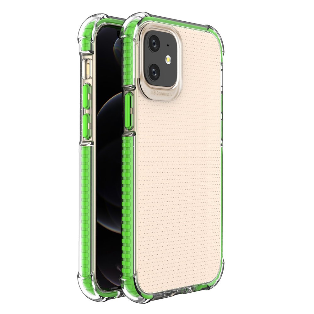 Spring Armor clear TPU gel rugged protective cover with colorful frame for iPhone 12 mini