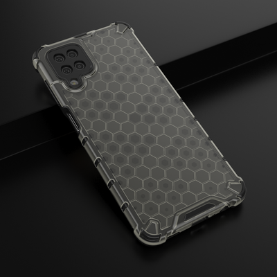 Honeycomb Case armor cover with TPU Bumper for Samsung Galaxy A12 / Galaxy M12 black