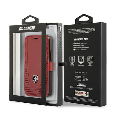 Ferrari FEOGOFLBKP12SRE iPhone 12 mini 5.4" red/red book Off Track Perforated