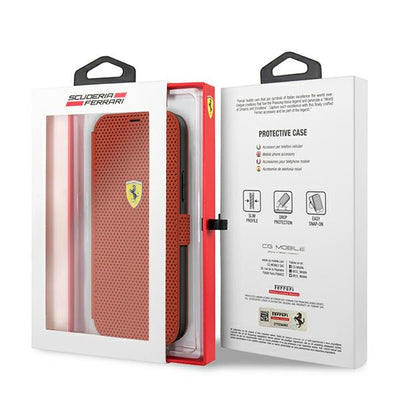 Ferrari FESPEFLBKP12SRE iPhone 12 mini 5.4" red/red book On Track Perforated