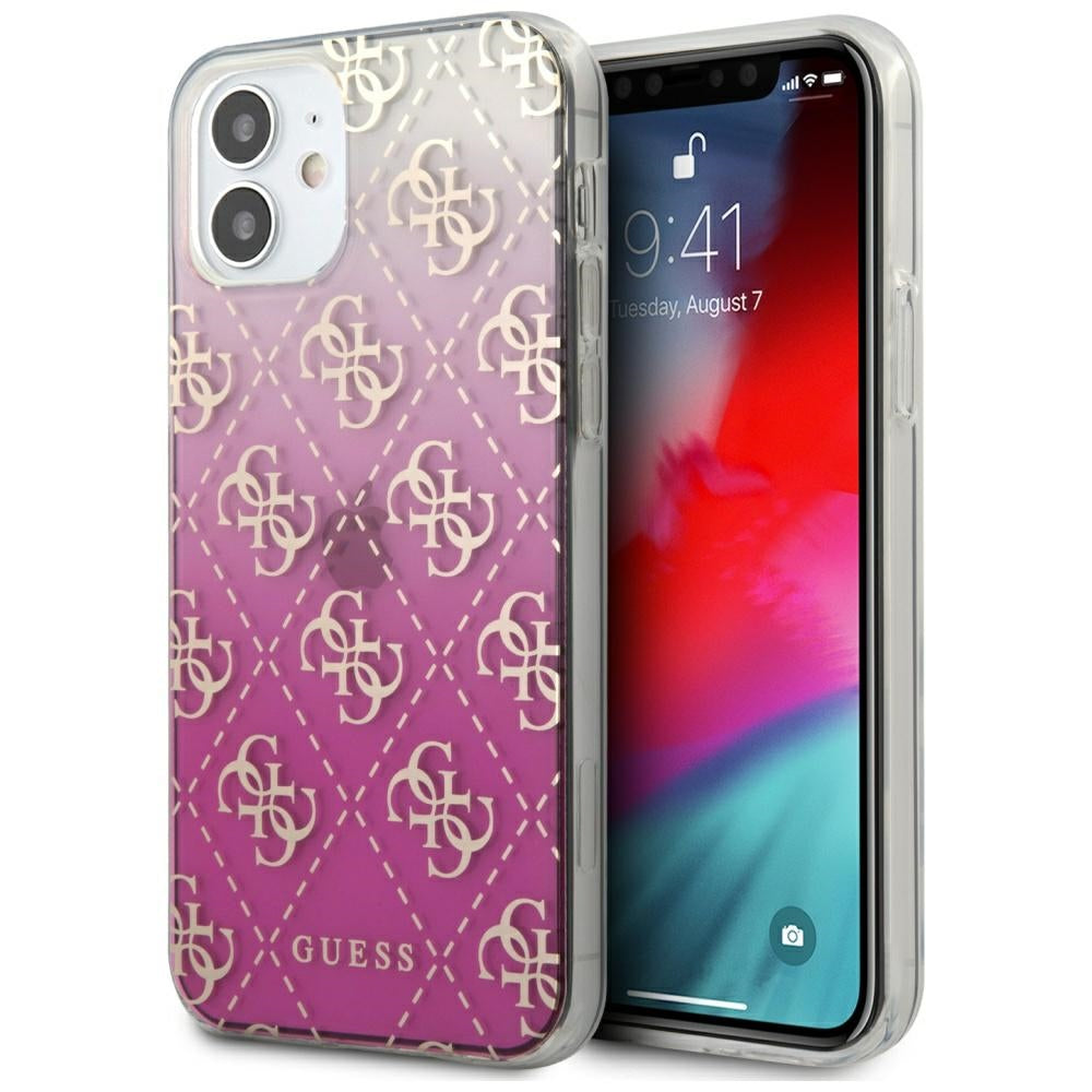 „Guess“ GUHCP12SPCU4GGPI iPhone 12 mini 5.4" kietas dėklas, rausvas/rožinis, 4G gradientas